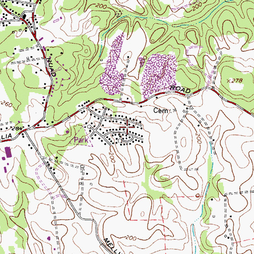 Topographic Map of Westphalia Estates, MD