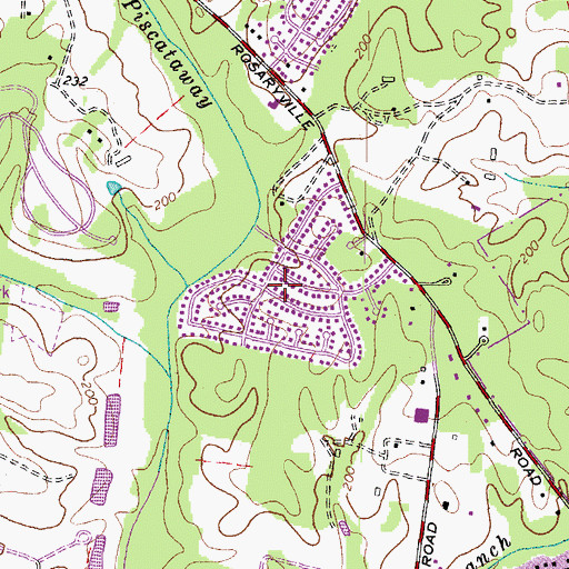 Topographic Map of Williamsburg Estates, MD