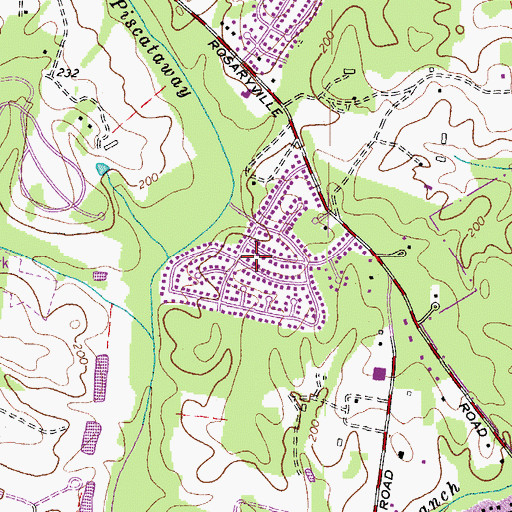Topographic Map of Williamsburg Estates, MD