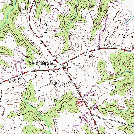 Topographic Map of Bald Eagle School (historical), MD