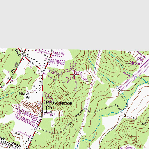 Topographic Map of Belleair Estates, MD