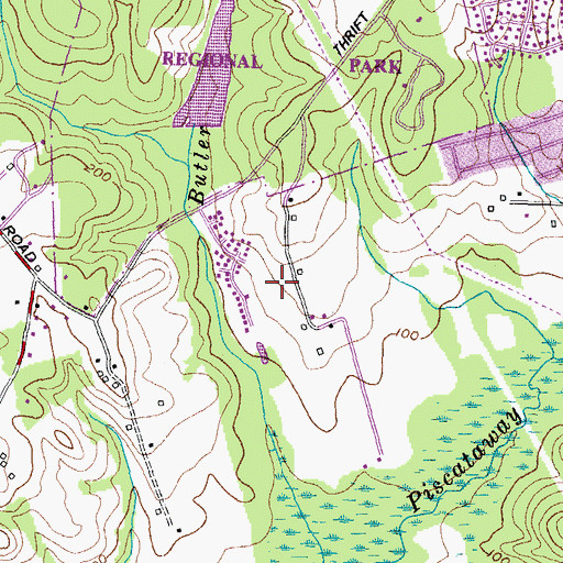 Topographic Map of Boniwood, MD