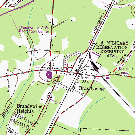 Topographic Map of Brandywine Bible Church, MD