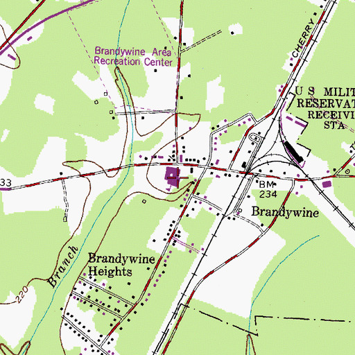 Topographic Map of Brandwine Elementary School, MD