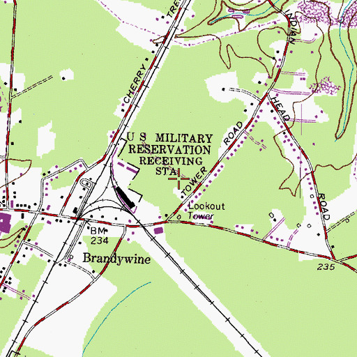 Topographic Map of Brandywine Forest, MD