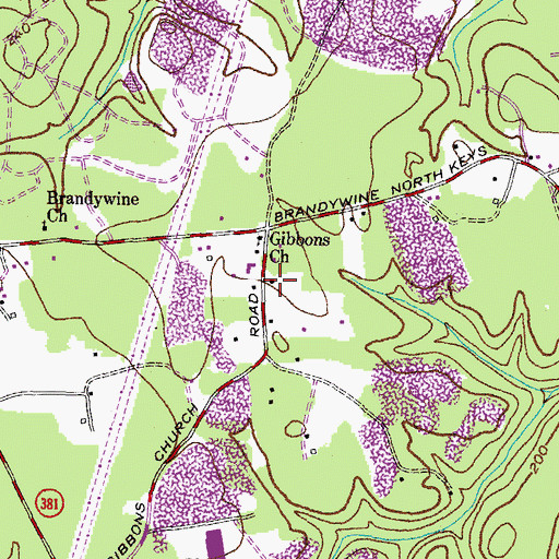 Topographic Map of Brandywine School (historical), MD