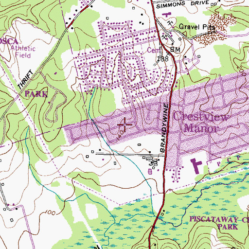 Topographic Map of Brooke Jane Manor, MD