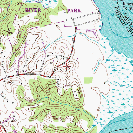 Topographic Map of Brooks View, MD