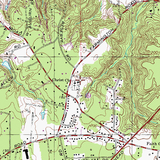 Topographic Map of Canterbury School, MD