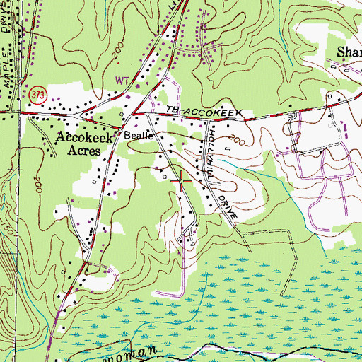 Topographic Map of Cedar Lawn, MD