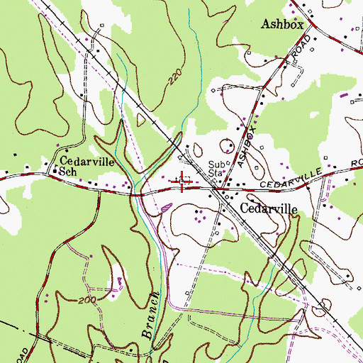 Topographic Map of Cedarville Assembly of God Church, MD