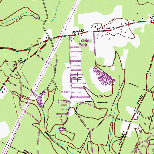 Topographic Map of Cedarville Mobile Home Park, MD