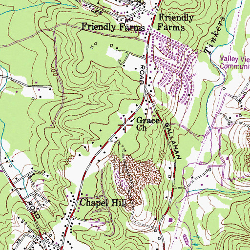 Topographic Map of Chapel Hill School (historical), MD