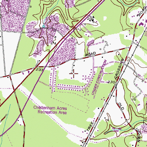 Topographic Map of Cheltenham Acres, MD