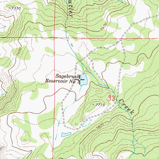 Topographic Map of Sagebrush Reservoir Number 1, CO