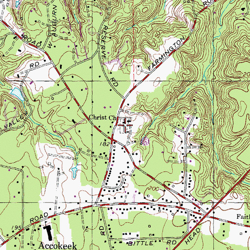 Topographic Map of Christ Church Cemetery, MD