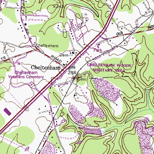Topographic Map of Church of the Atonement (historical), MD