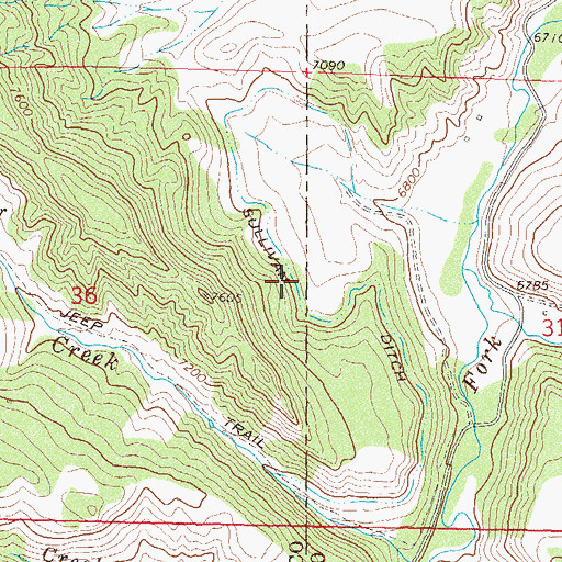 Topographic Map of Sullivan Ditch, CO