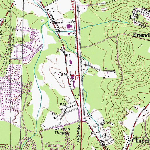 Topographic Map of Fort Washington Post Office, MD