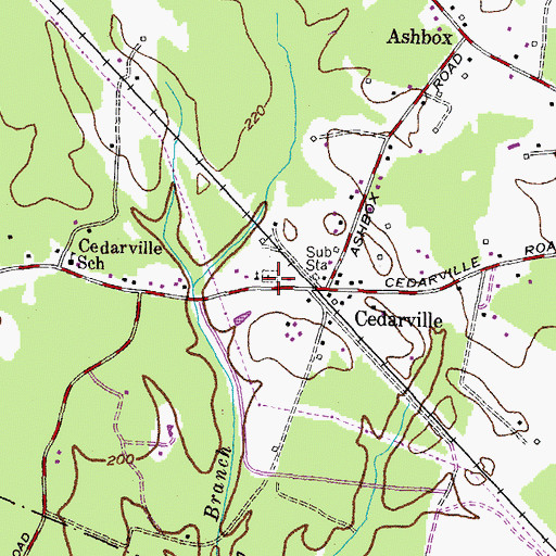 Topographic Map of Grace Cemetery, MD