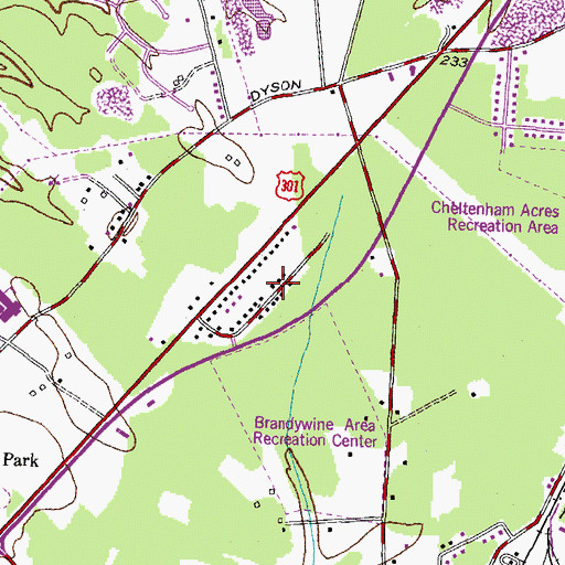 Topographic Map of Gwynn Park, MD