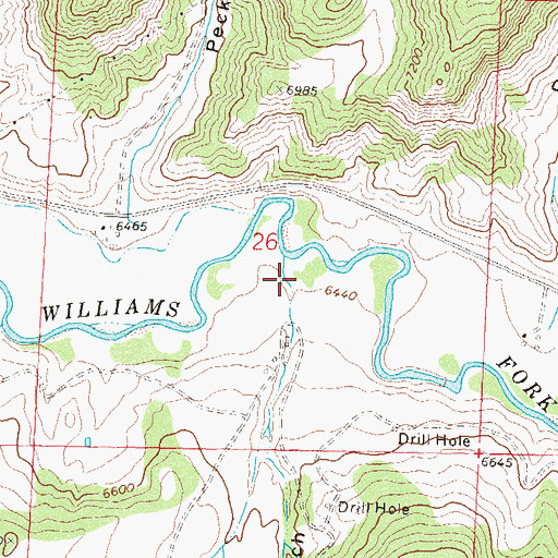 Topographic Map of Peck Homestead Gulch, CO