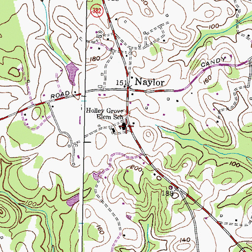 Topographic Map of Holley Grove Elementary School, MD
