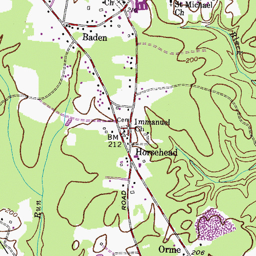 Topographic Map of Immanuel United Methodist Church Cemetery, MD