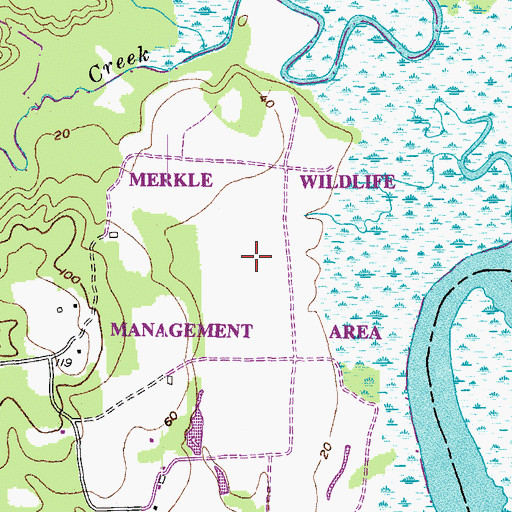 Topographic Map of Merkle Wildlife Management Area, MD
