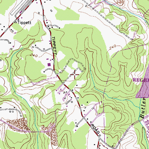 Topographic Map of New England Estates, MD