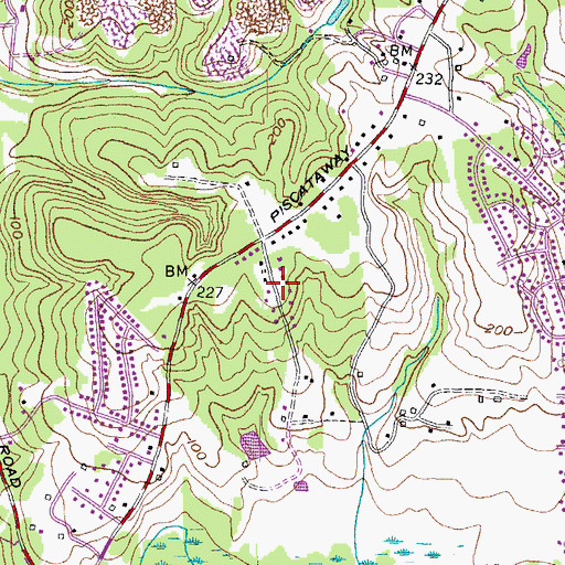 Topographic Map of Parker Meadows, MD