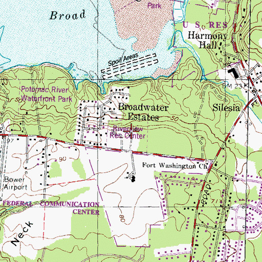Topographic Map of Riverview Recreation Center, MD