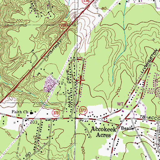 Topographic Map of Treeview Estates, MD