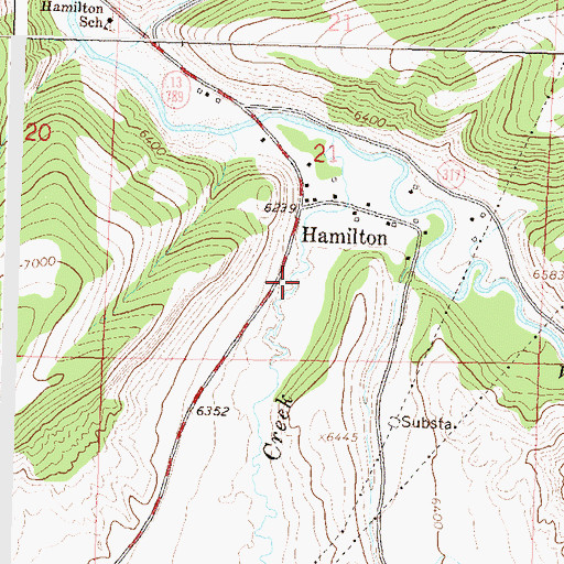Topographic Map of Hamilton, CO
