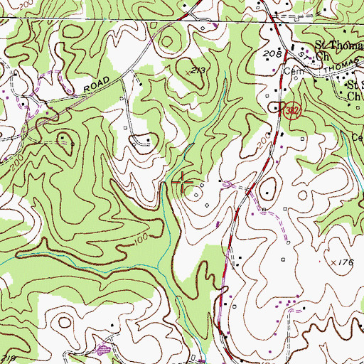 Topographic Map of West End Farms, MD