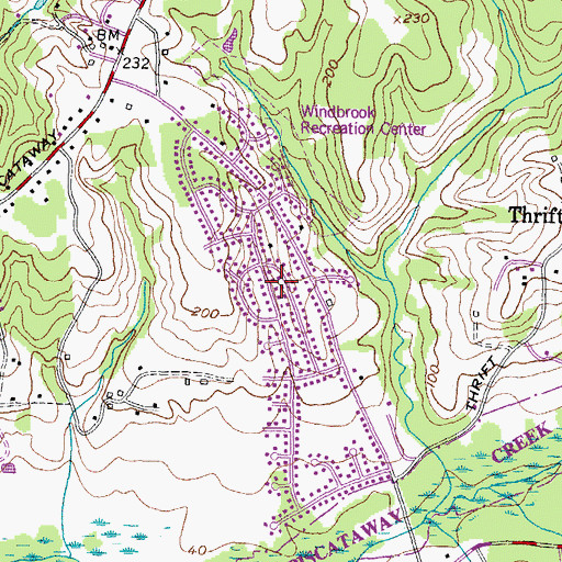 Topographic Map of Windbrook, MD