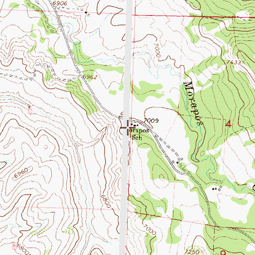 Topographic Map of Morapos School, CO
