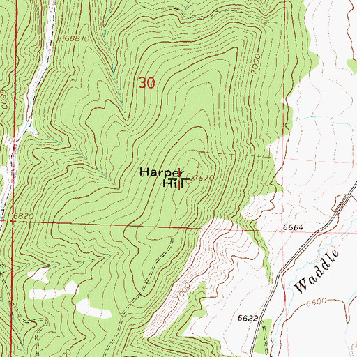 Topographic Map of Harper Hill, CO