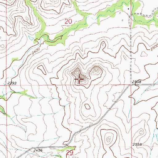 Topographic Map of Three Buttes, MT
