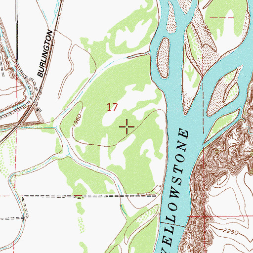Topographic Map of Elms Island, MT