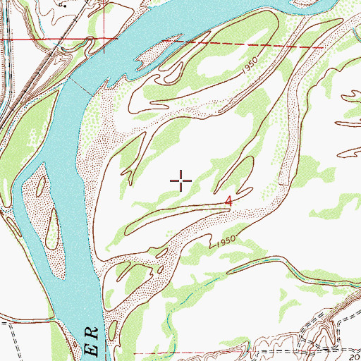 Topographic Map of Beaver Island, MT