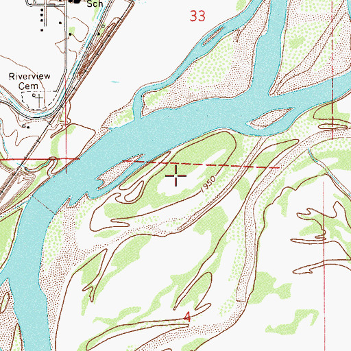 Topographic Map of Devils Island, MT
