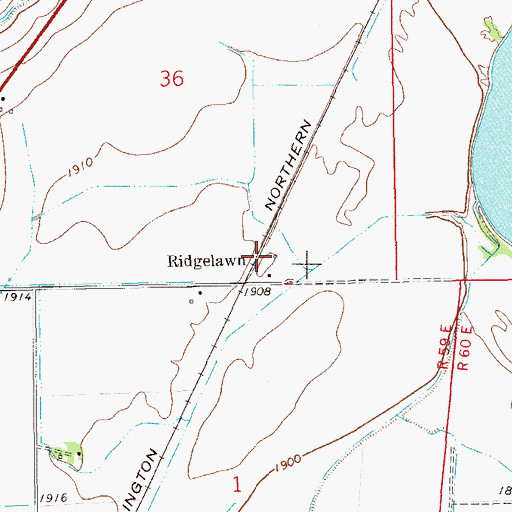 Topographic Map of Ridgelawn (historical), MT