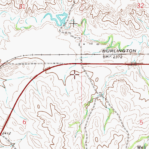 Topographic Map of Manrock (historical), MT