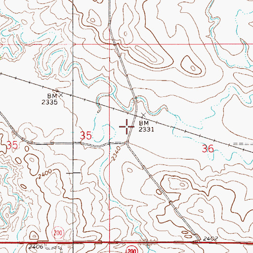 Topographic Map of Lane (historical), MT