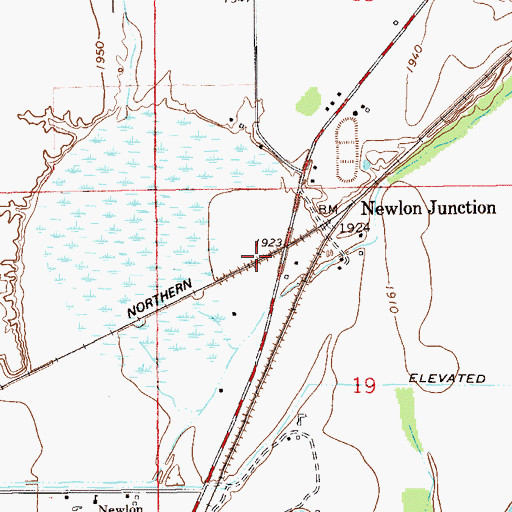 Topographic Map of Jenks (historical), MT