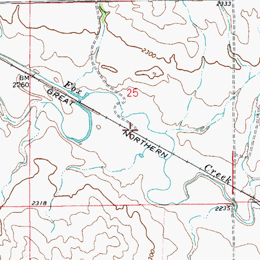 Topographic Map of Gettysburg (historical), MT