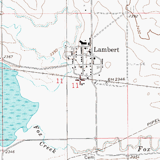 Topographic Map of Lambert (historical), MT