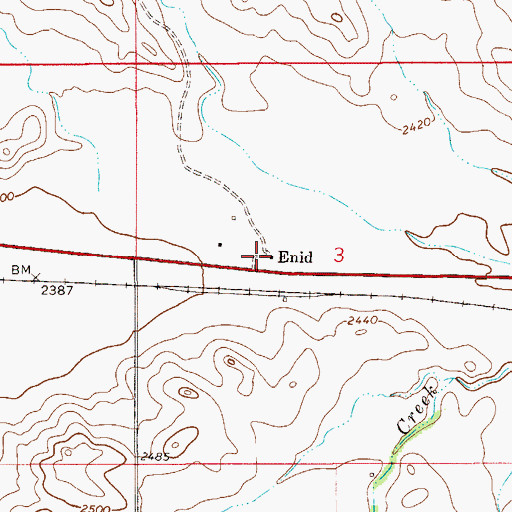 Topographic Map of Enid Post Office (historical), MT