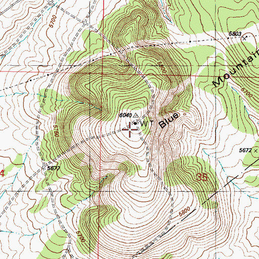 Topographic Map of Blue Mountain, AZ